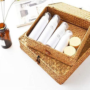 Pack Of Two Natural Woven Seagrass Storage Box, 4 of 4