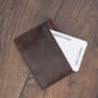 Men's Cardholder Wallet Italian Dark Brown Leather Flapover Rfid Protected Personalised, thumbnail 8 of 8