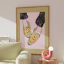 Smile Slippers Poster, Fashion Illustration Art Print, thumbnail 2 of 4