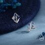 Sterling Silver Delicate Bluebell Flower Stud Earrings With Enamel, thumbnail 3 of 12