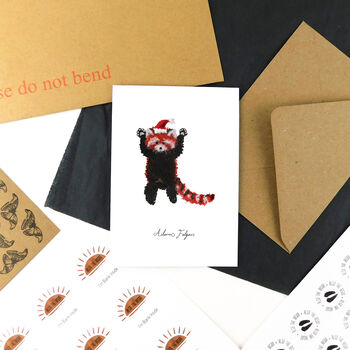 Christmas Standing Red Panda Greetings Card, 4 of 6