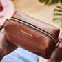 Travel Leather Wash Bag Morning Handsome, thumbnail 1 of 3