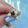 Lakshmi Turquoise Stud Earrings Silver Or Gold Plated, thumbnail 1 of 11