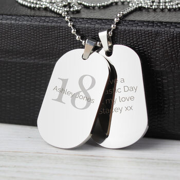 Personalised Birthday Dog Tag Necklace, 2 of 3