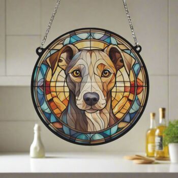 Whippet Stained Glass Effect Suncatcher, 4 of 6