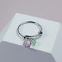 Mummy And Child Birthstone Charm Ring, thumbnail 6 of 10