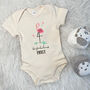 Flamingo Be Fabulous Personalised Jungle Babygrow, thumbnail 4 of 5