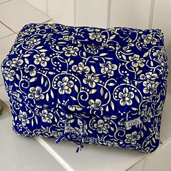 Blue Bloom Floral Print Vanity Bag, 4 of 4