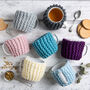 Beginner Cup Cosy Knitting Kit, thumbnail 1 of 8