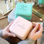 Personalised Message Square Travel Jewellery Box, thumbnail 1 of 8