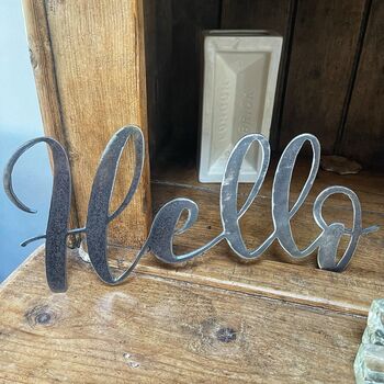 'Bonjour' Metal Word Sign Wall Art Decoration, 4 of 6