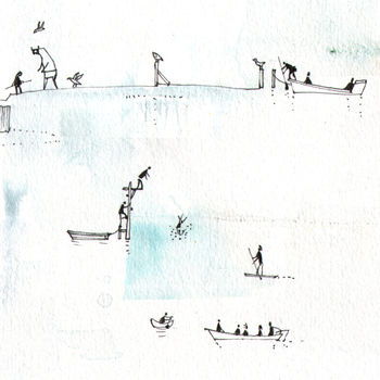 Paddling On The Back Beach Print, 5 of 7