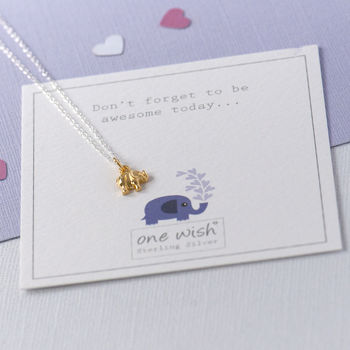 Elephant Necklace Sterling Silver, Gold And Rose Gold, 7 of 12