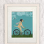 Yellow Labrador On Bicycle, Art Print, thumbnail 3 of 4