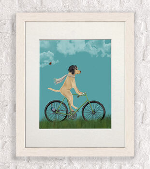 Yellow Labrador On Bicycle, Art Print, 3 of 4