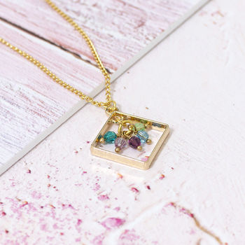 Framed Family Birthstone Necklace, 4 of 12