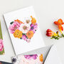 Floral Brights Heart Botanical Card, thumbnail 1 of 3