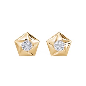 Yellow Gold And Diamond ‘540’ Stud Earrings, 3 of 3