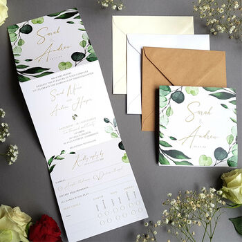 Botanical Trifold Wedding Invitations, 5 of 10