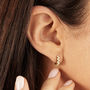 Diamond Style Stacked Baguette Huggie Hoop Earrings, thumbnail 1 of 5