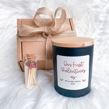 Our First Valentines As Mr And Mrs Last Name Candle, 5 of 9