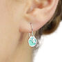 Sterling Silver Turquoise Flower Drop Earrings, thumbnail 1 of 7