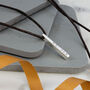 Travel Rune Silver And Cord Bar Necklace, thumbnail 5 of 6