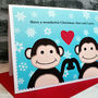 'Monkeys' Personalised Couple Christmas Card, thumbnail 2 of 3