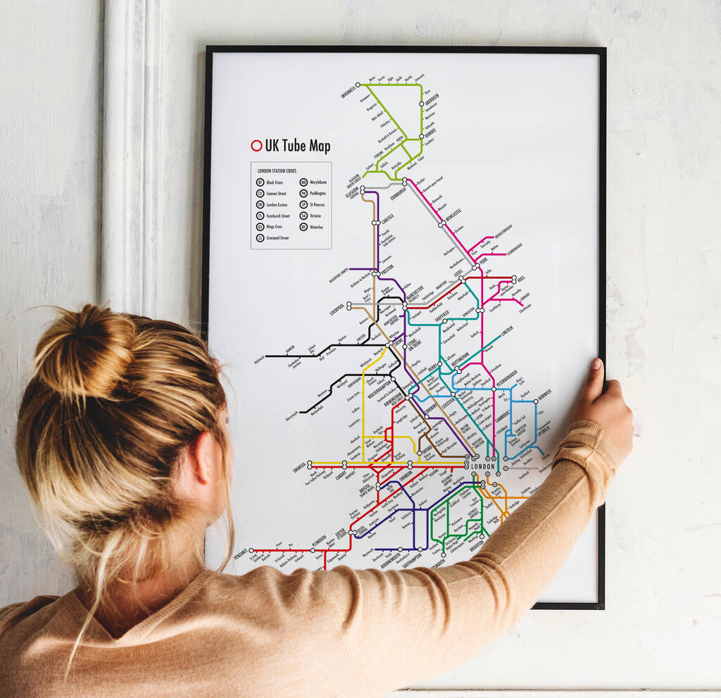 Tube Map of the UK Print, 1 of 6
