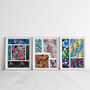 Set Of Three Collage Wall Art Prints, thumbnail 1 of 4