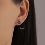 Natural Moss Agate Screw Back Earrings In Sterling Silver, thumbnail 8 of 12
