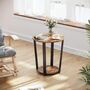 Round Side Table With Shelf End Table Brown, thumbnail 1 of 10