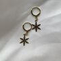 Gold Plated Snowflake Huggie Hoop Christmas Earrings, thumbnail 1 of 4