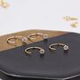 Sterling Silver Minimalist Huggie Hoops With Sparkly Cz Crystals, thumbnail 7 of 11