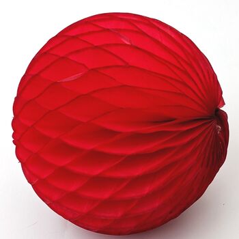 Red Tissue Paper Honeycomb Ball Decorations, 2 of 4