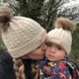 Matching Parent And Baby Knitted Pom Pom Hats, thumbnail 3 of 12