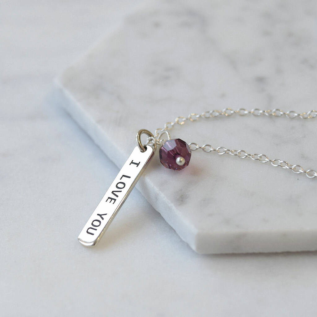 Sterling Silver I Love You Necklace By Mia Belle