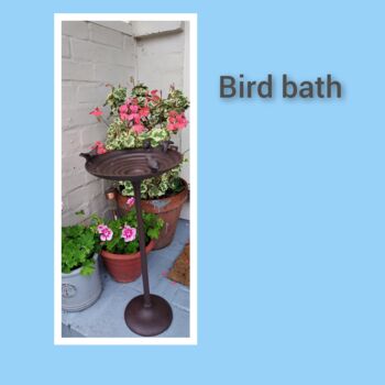 Bird Bath On Pole In Cast Iron Large, 3 of 4