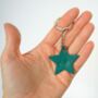 Personalised Marbled Leather Star Keyring, thumbnail 3 of 3