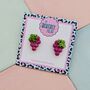 Bunch Of Grapes Glitter Stud Earrings, thumbnail 3 of 4