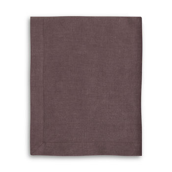 Aubergine Linen Tablecloth With Mitered Hem, 2 of 2