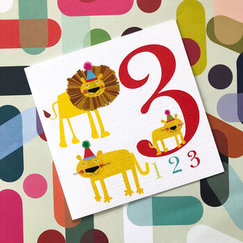 Three Lions 3rd Birthday Card, 5 of 5