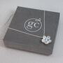 March Birthstone Aquamarine Cz Silver Flower Necklace, thumbnail 4 of 5