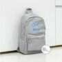 Grey Personalised Name Design Unisex Mini Backpack, thumbnail 2 of 3