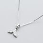 Sterling Silver Crystal Whale Fin Pendant Necklace, thumbnail 4 of 5