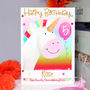 Personalised Unicorn Rainbow Birthday Card, thumbnail 3 of 8