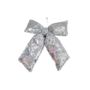 Silver Glitter Puffed Christmas Bow, thumbnail 2 of 3