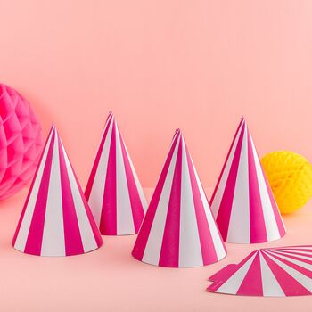 Bright Striped Party Hats, 2 of 9