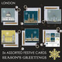 London Set Of 5x Assorted Christmas Cards, thumbnail 1 of 6