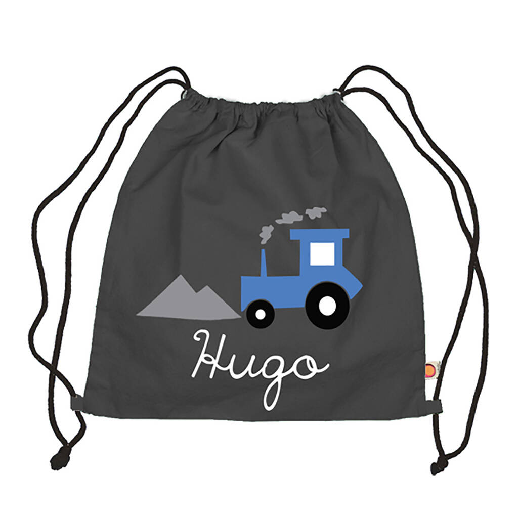 Kids Tractor Gym Bag With Name By Holubolu personalised childrens